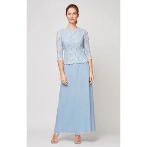 NWT Alex Evenings Sequin Lace & Chiffon Gown - size 10